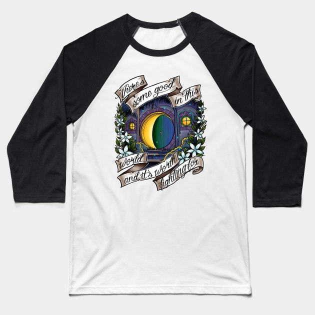 In a Hole in the Ground Baseball T-Shirt by InfiniteArtwork